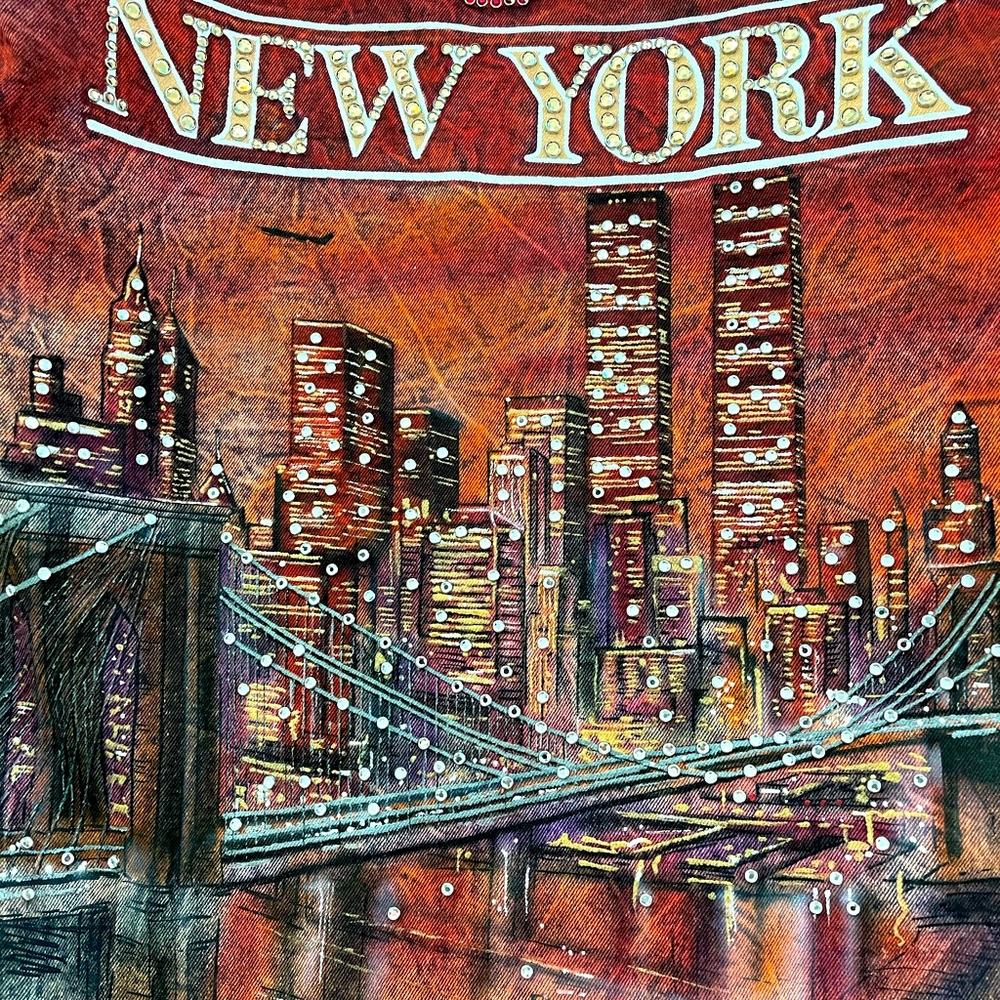 Tony Alamo New York Hand-Painted Rhinestone Denim Jacket – Size XL - Picture 14 of 14